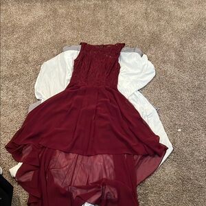 Elegant Burgundy Lace Dress